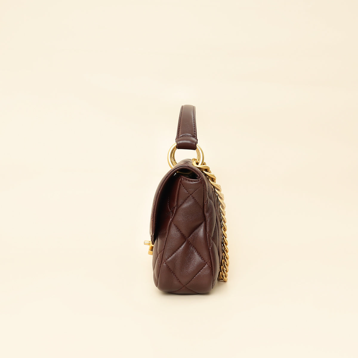CHANEL ブラウン キルティング バッグ Chanel Brown CC Top Handle Quilted Flap Bag – THE CLOSET