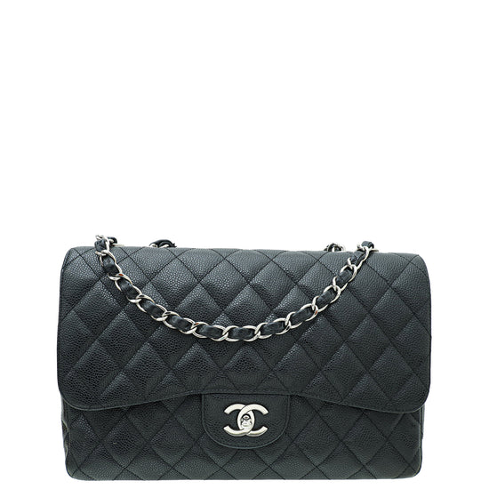 Chanel Black Classic Single Flap Jumbo Bag