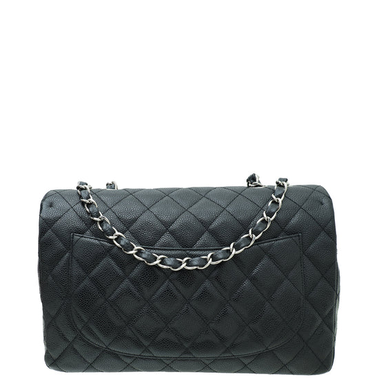 Chanel Black Classic Single Flap Jumbo Bag