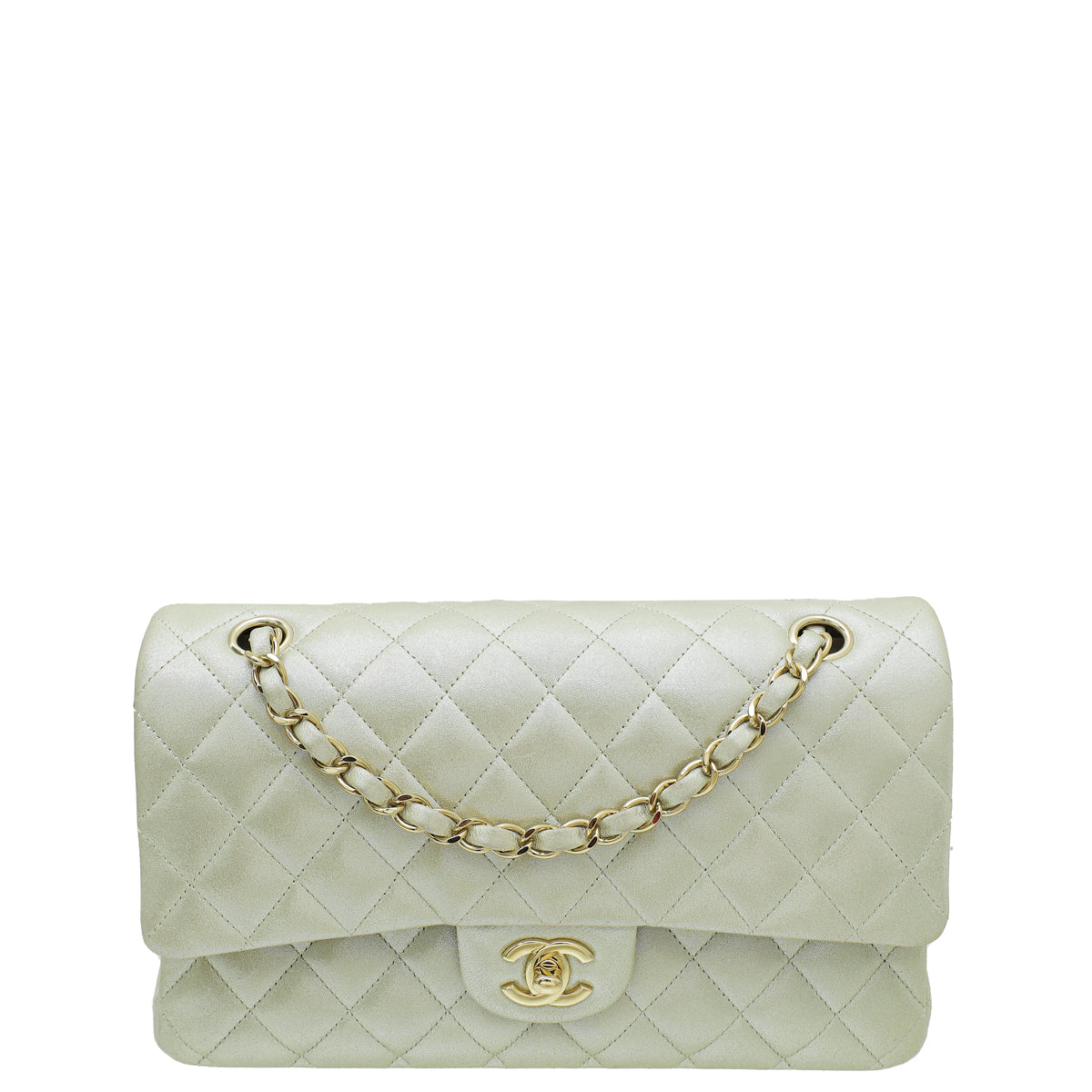 Chanel CC Metallic Champagne Double Flap Medium Bag-Chanel-THE CLOSET