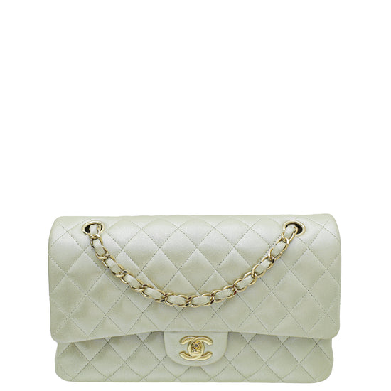 Chanel CC Metallic Champagne Double Flap Medium Bag – The Closet
