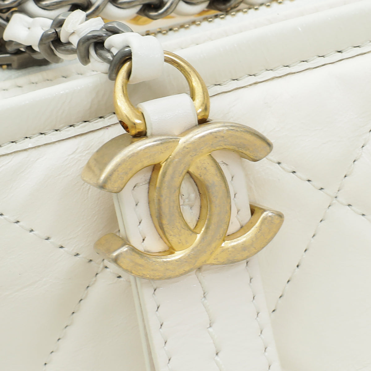 Chanel White Gabrielle Hobo Bag