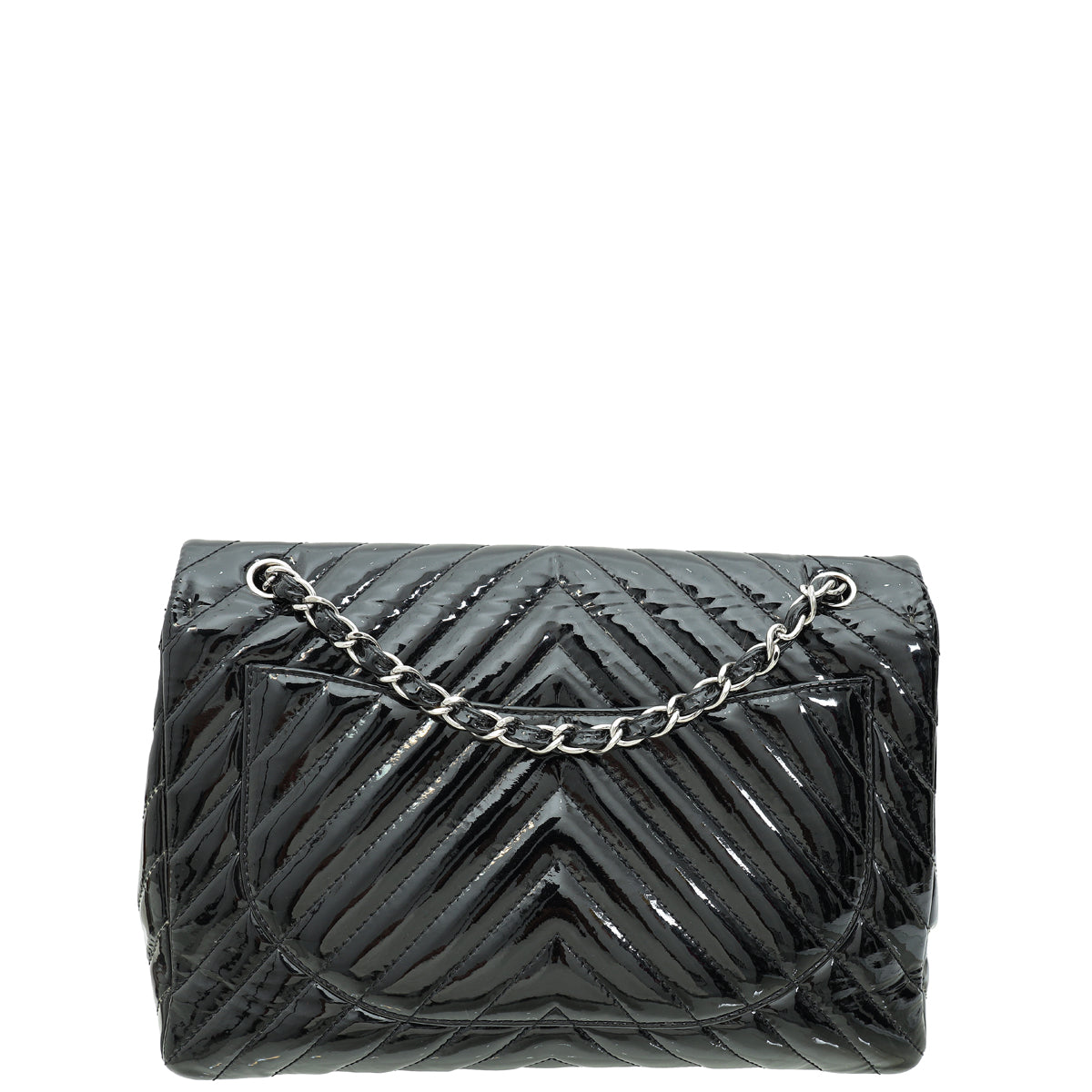 Chanel Black Chevron Maxi Single Flap Bag