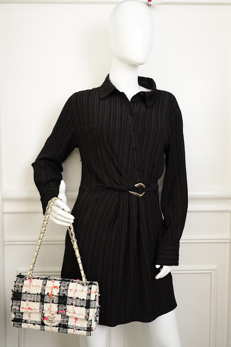 Chanel Bicolor CC Classic Double Flap Tweed Medium Bag-Chanel-THE CLOSET