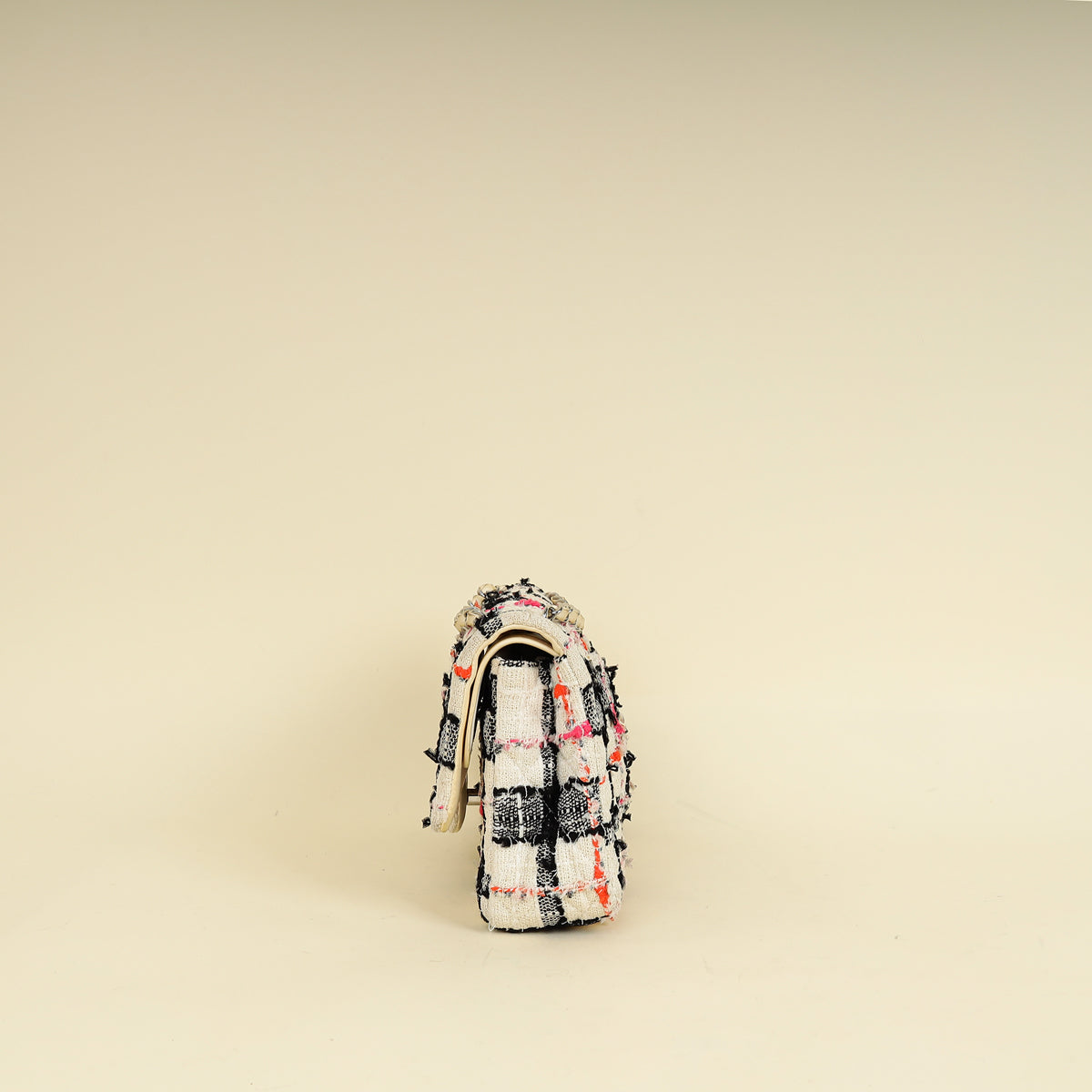 Chanel Bicolor CC Classic Double Flap Tweed Medium Bag-Chanel-THE CLOSET