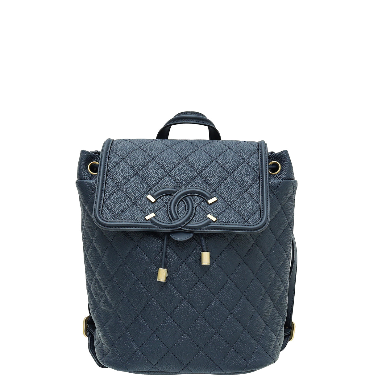 Chanel Navy Filigree Backpack Bag-Chanel-THE CLOSET