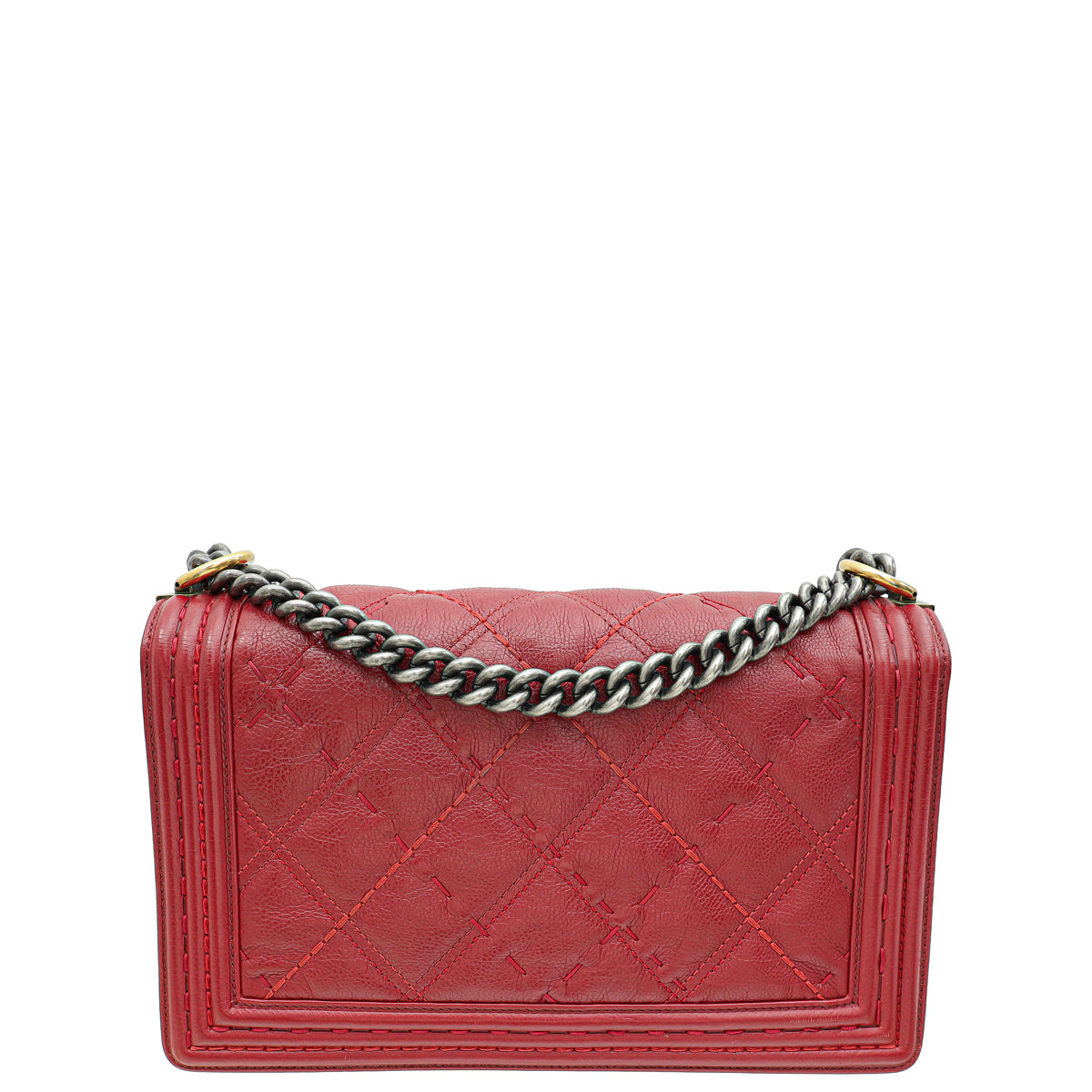 Chanel Red New Medium Double Stitch Boy-Chanel-THE CLOSET