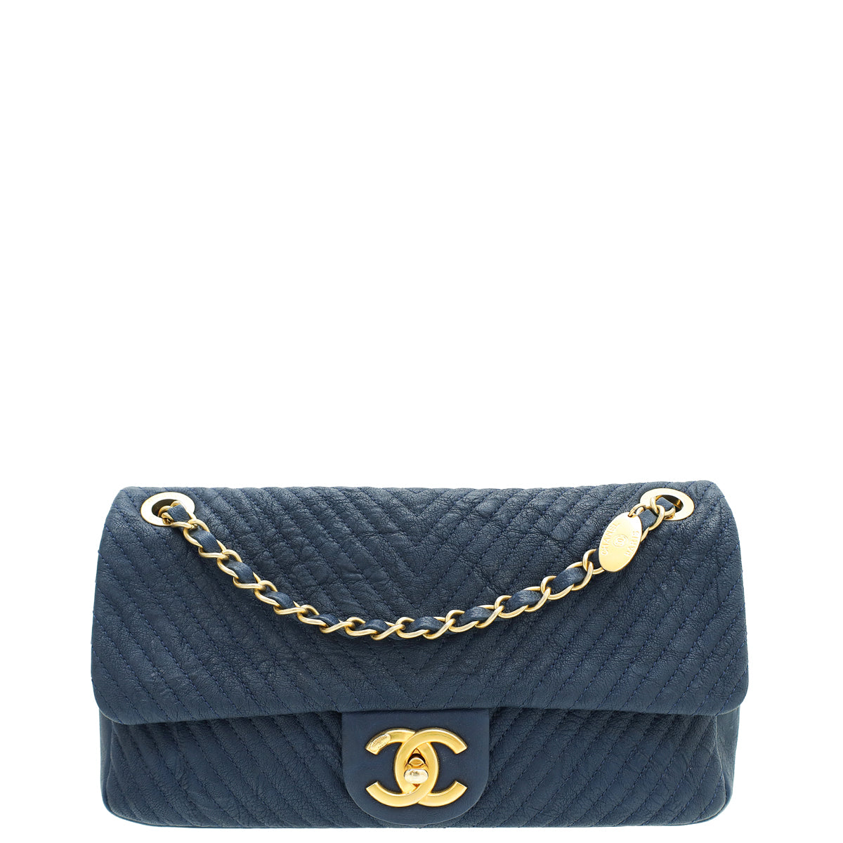 Chanel Blue Surpique Flap Medium Bag-Chanel-THE CLOSET