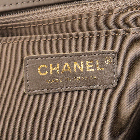 Chanel Brown Chevron Statement Flap Bag