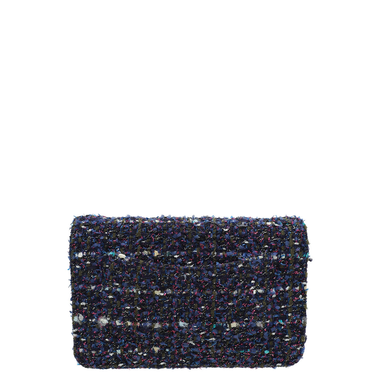 Chanel Navy Blue CC Classic Tweed Charms Wallet On Chain