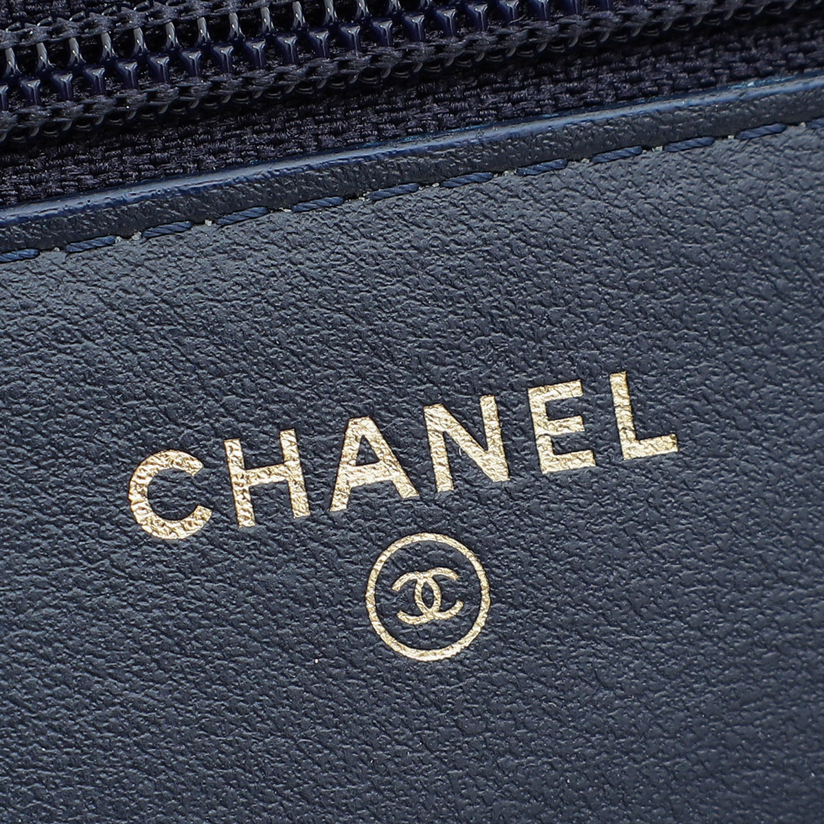 Chanel Navy Blue CC Classic Tweed Charms Wallet On Chain