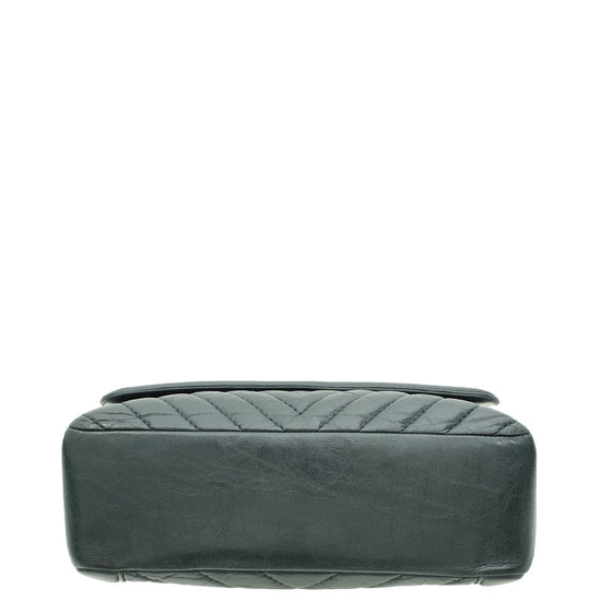 Chanel Dark Green CC Chevron Top Handle Bag