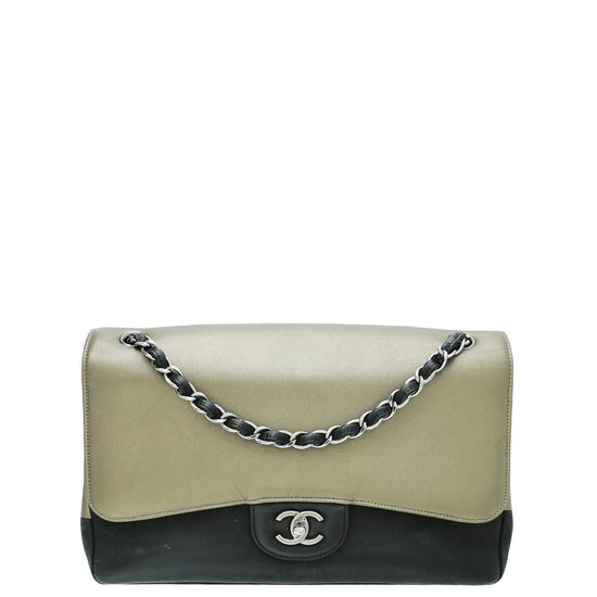 Chanel Metallic Bicolor Pure Classic Double Flap Jumbo Bag