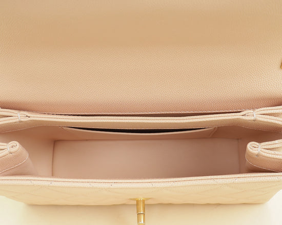 Chanel Light Peach CC Carry Me Top Handle Flap Bag