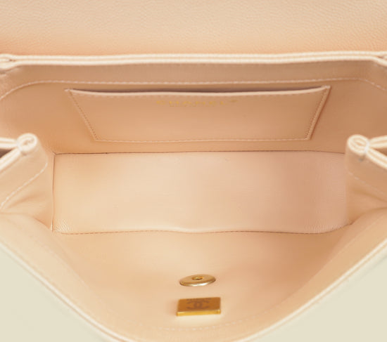 Chanel Light Peach CC Carry Me Top Handle Flap Bag