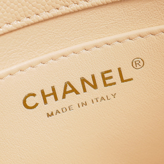 Chanel Light Peach CC Carry Me Top Handle Flap Bag