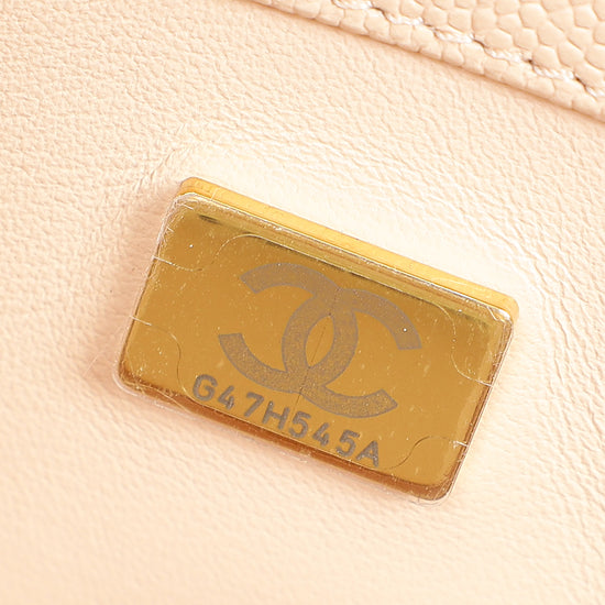 Chanel Light Peach CC Carry Me Top Handle Flap Bag