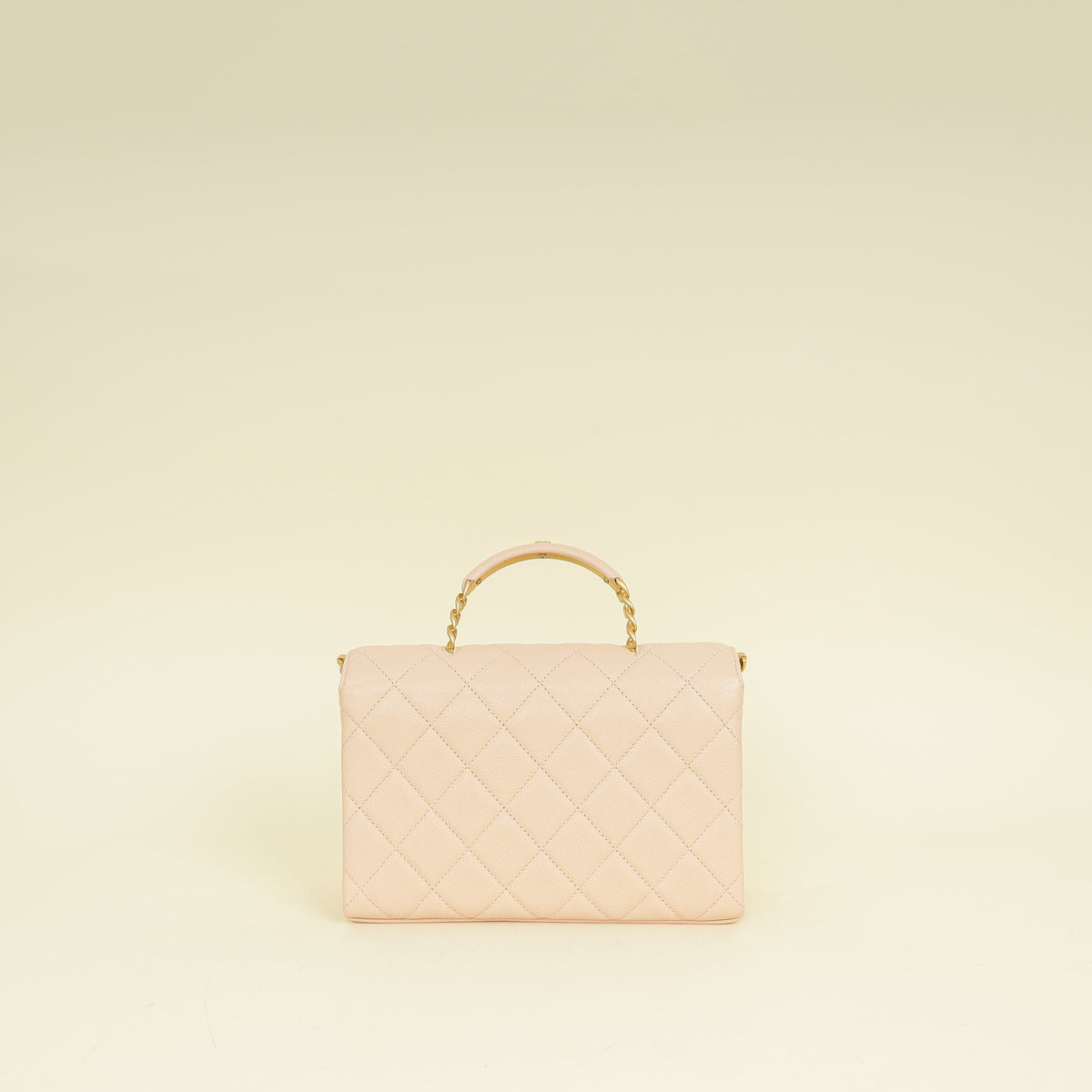 Chanel Light Peach CC Carry Me Top Handle Flap Bag