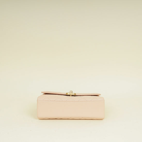 Chanel Light Peach CC Carry Me Top Handle Flap Bag