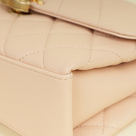 Chanel Light Peach CC Carry Me Top Handle Flap Bag