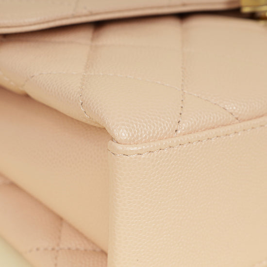 Chanel Light Peach CC Carry Me Top Handle Flap Bag