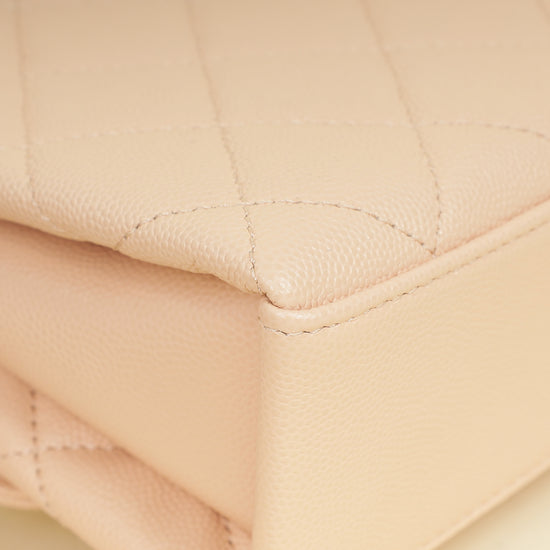 Chanel Light Peach CC Carry Me Top Handle Flap Bag