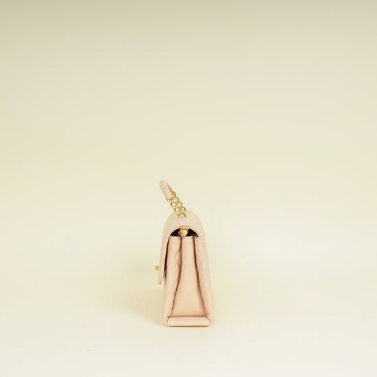 Chanel Light Peach CC Carry Me Top Handle Flap Bag
