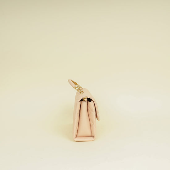 Chanel Light Peach CC Carry Me Top Handle Flap Bag