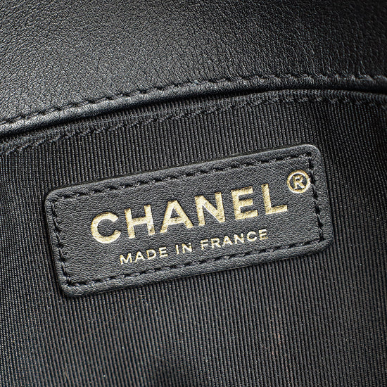 Chanel Black Le Boy Top Handle Medium Chain Bag