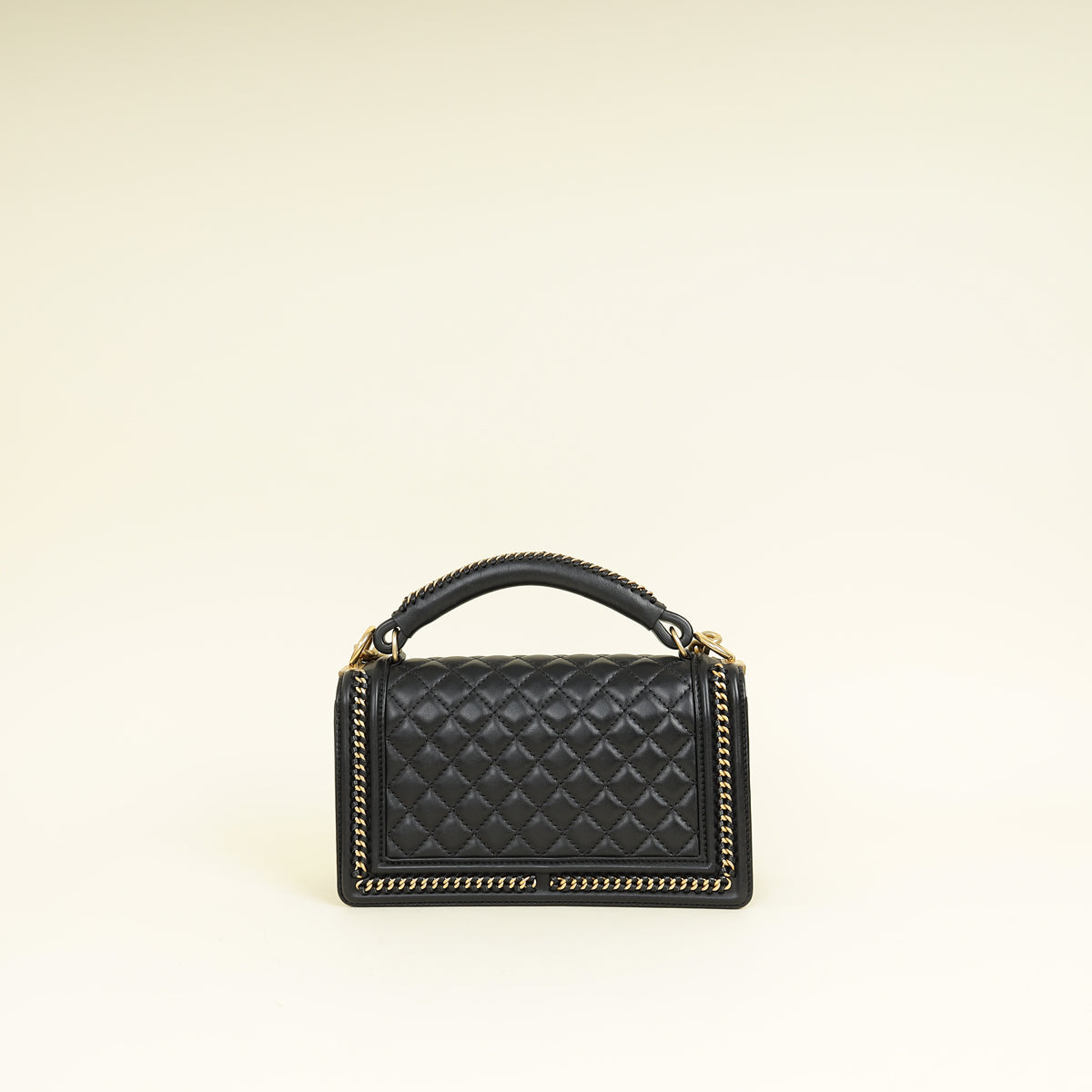 Chanel Black Le Boy Top Handle Medium Chain Bag