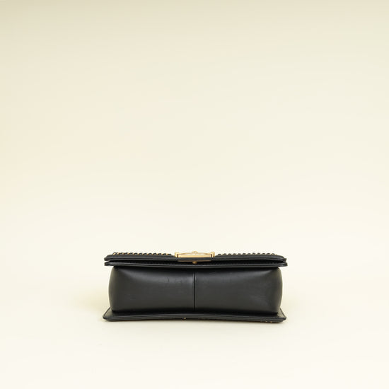Chanel Black Le Boy Top Handle Medium Chain Bag