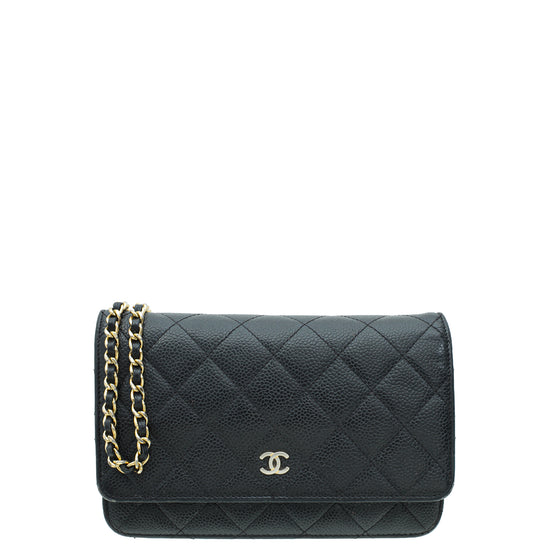 Chanel Black CC Classic Wallet On Chain