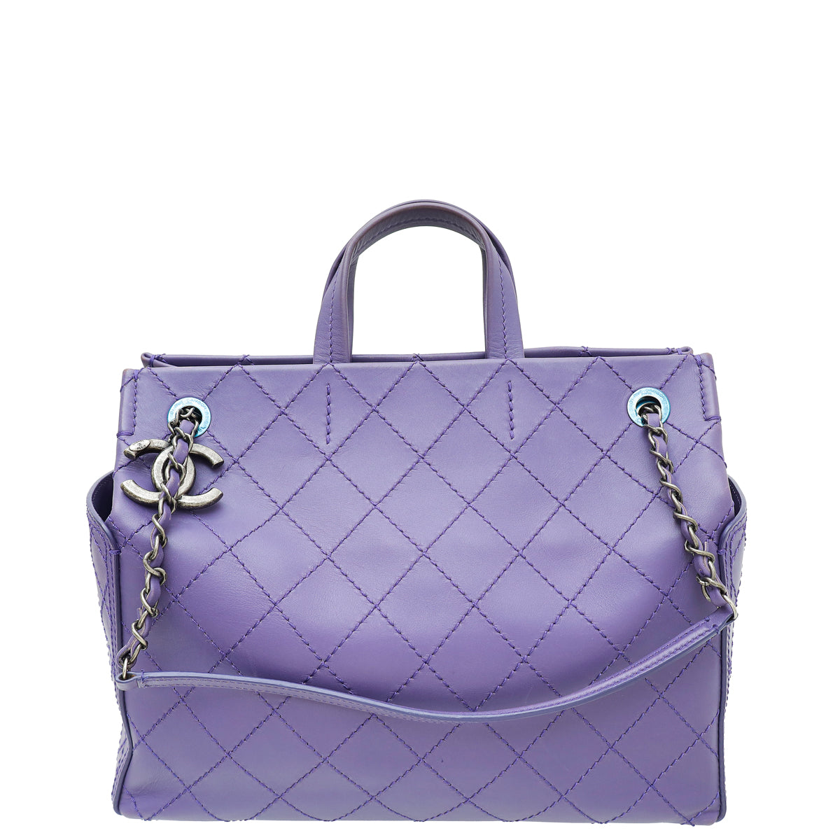 Chanel Purple CC Pocket Tote Quilted Medium Bag-Chanel-THE CLOSET