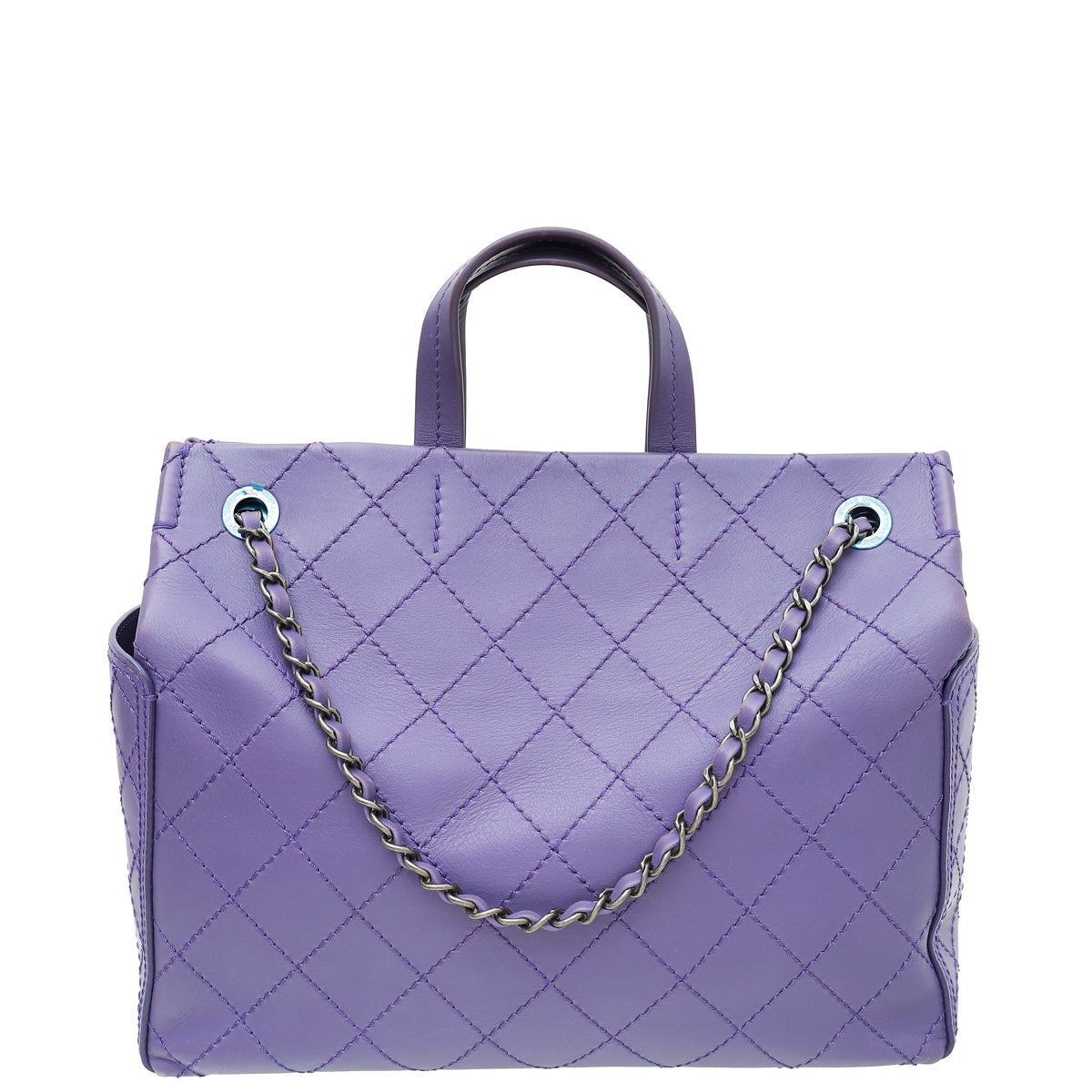Chanel Purple CC Pocket Tote Quilted Medium Bag-Chanel-THE CLOSET