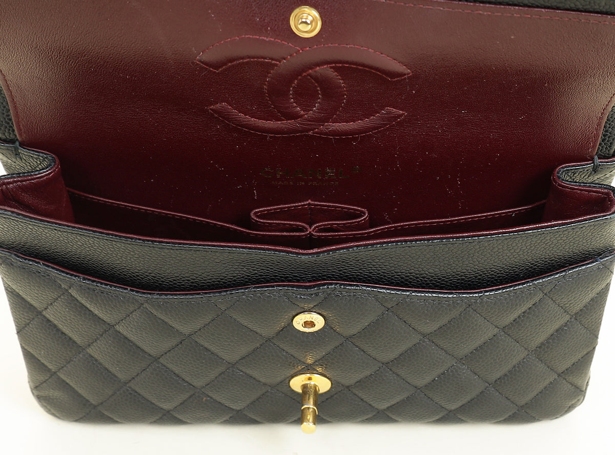 Chanel Black CC 11.12 Classic Double Flap Medium Bag