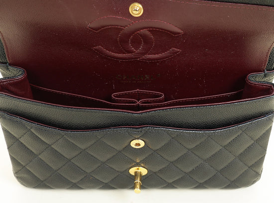 Chanel Black CC 11.12 Classic Double Flap Medium Bag