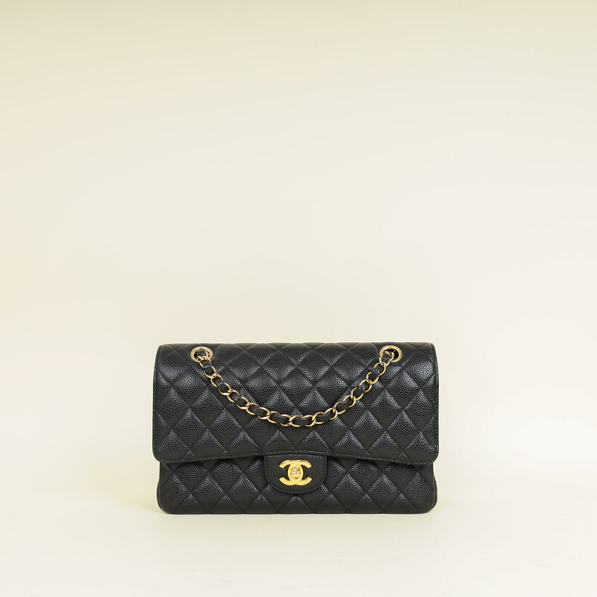 Chanel Black CC 11.12 Classic Double Flap Medium Bag