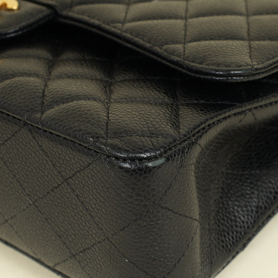 Chanel Black CC 11.12 Classic Double Flap Medium Bag