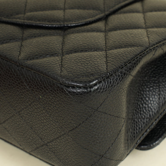 Chanel Black CC 11.12 Classic Double Flap Medium Bag