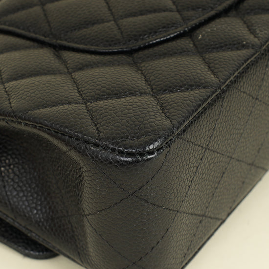 Chanel Black CC 11.12 Classic Double Flap Medium Bag