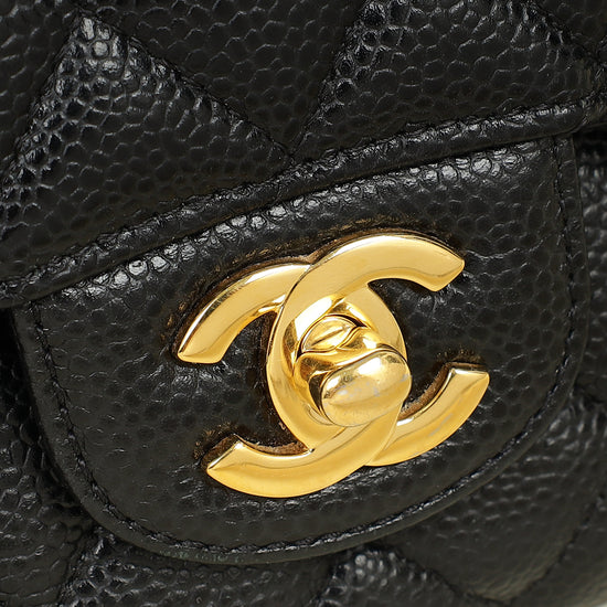 Chanel Black CC 11.12 Classic Double Flap Medium Bag