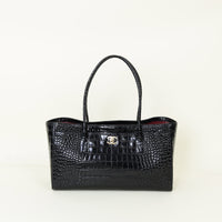 Chanel Black Crocodile Embossed Archetype Shopping Tote Small Bag