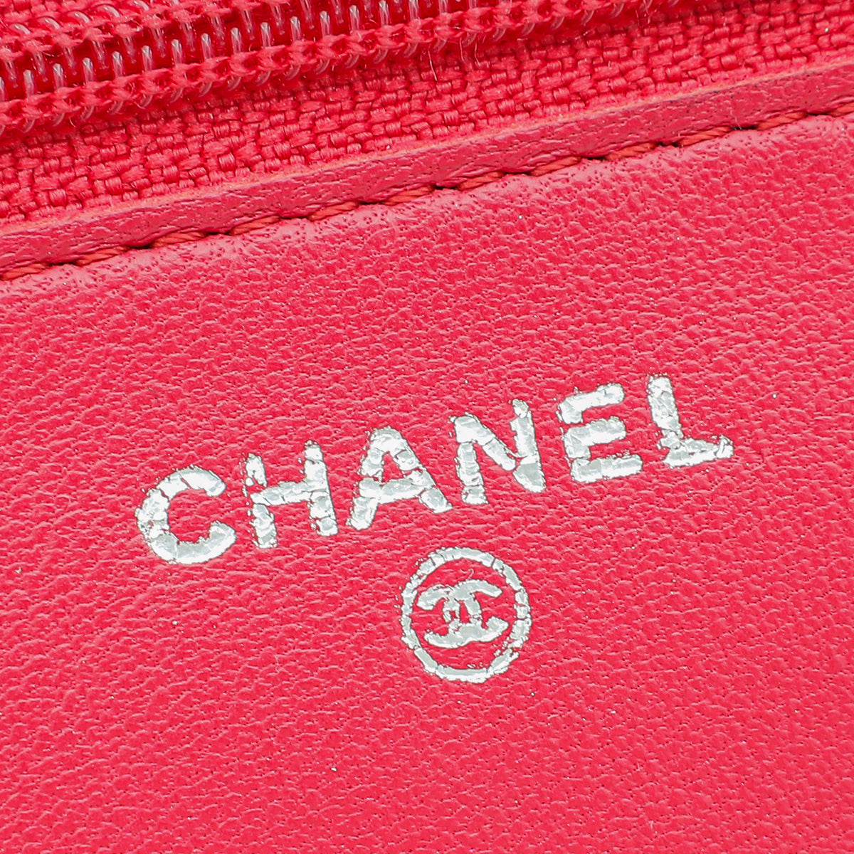 Chanel Red CC Classic Wallet on Chain