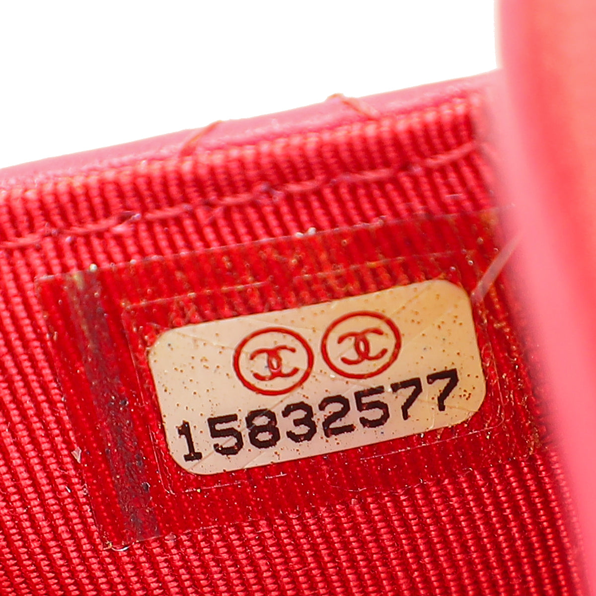 Chanel Red CC Classic Wallet on Chain