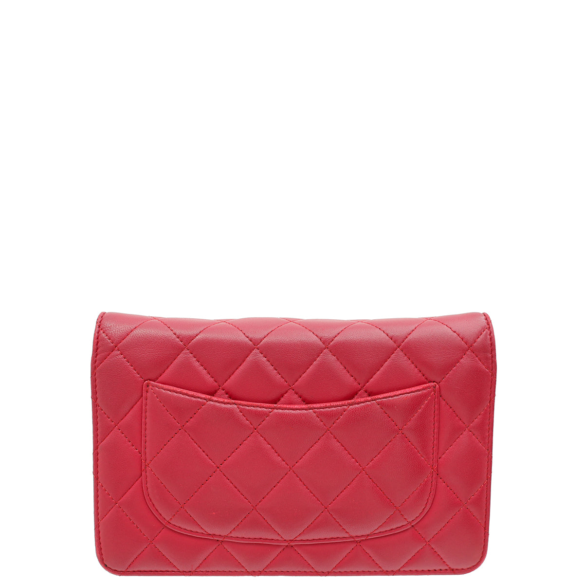 Chanel Red CC Classic Wallet on Chain