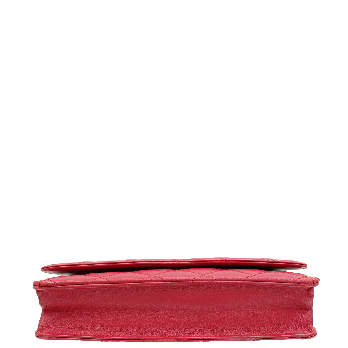 Chanel Red CC Classic Wallet on Chain