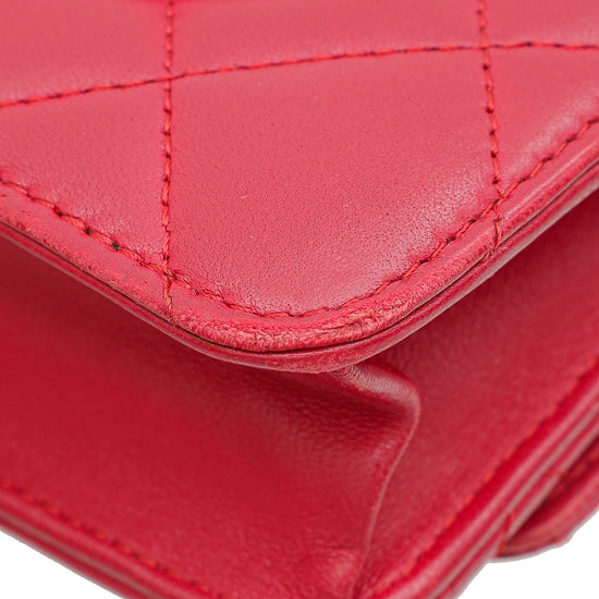 Load image into Gallery viewer, Chanel Red CC Classic Wallet on Chain
