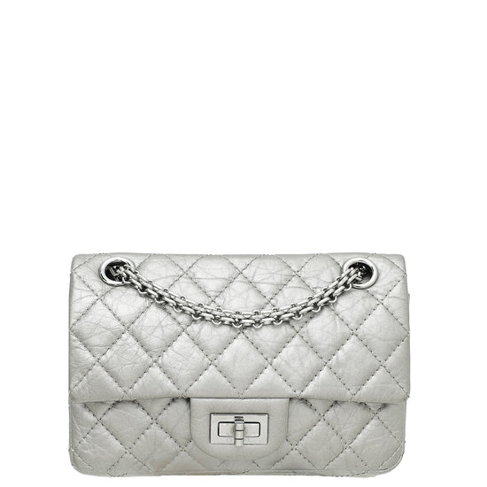 Chanel Metallic Grey 2.55 Reissue Mini Double Flap Bag