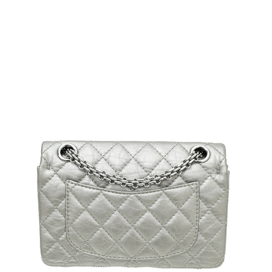 Chanel Metallic Grey 2.55 Reissue Mini Double Flap Bag