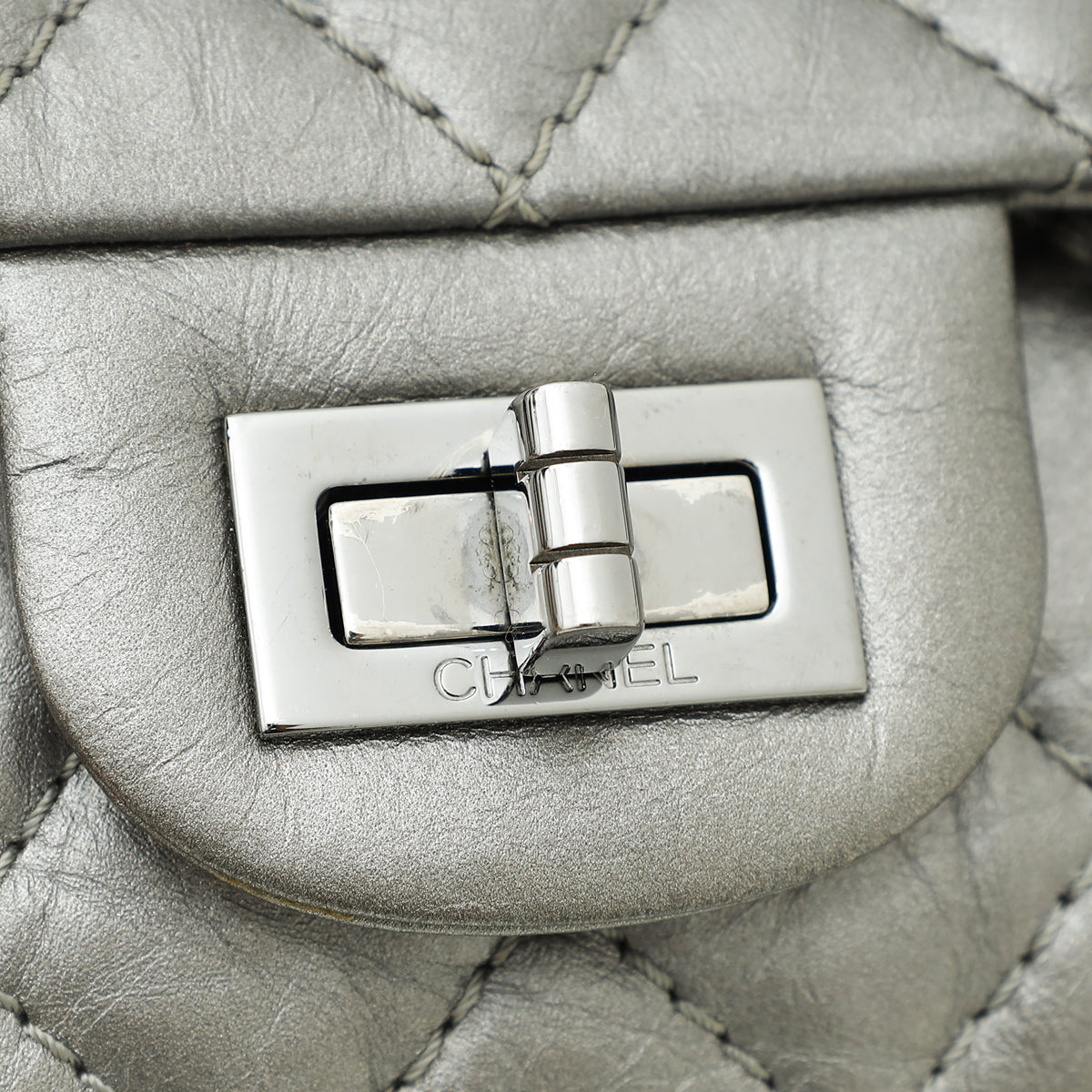 Chanel Metallic Grey 2.55 Reissue Mini Double Flap Bag